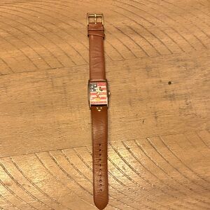 Mickey Mouse Watch with Brown Leather Band